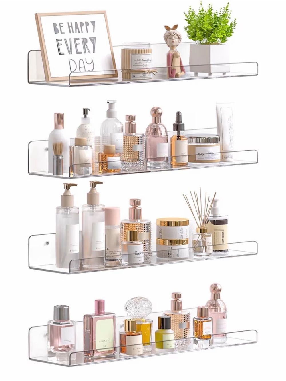 Acrylic clear floating shelves set